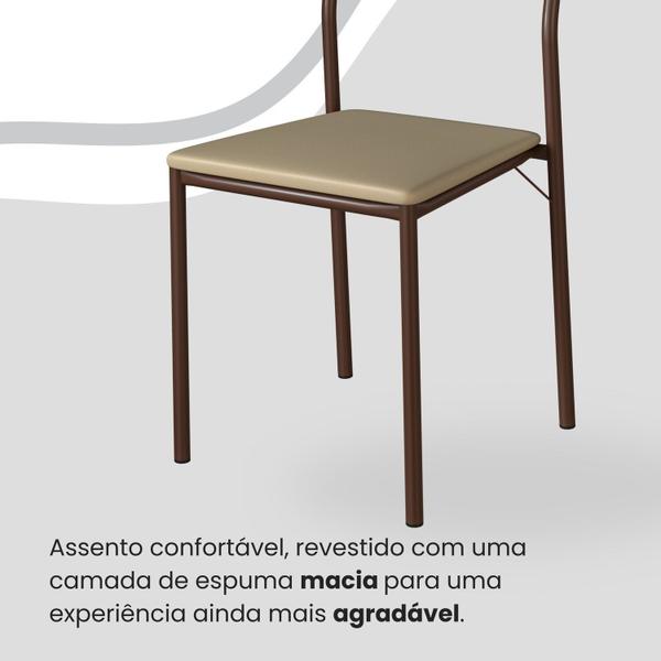 Imagem de Conjunto Sala de Jantar Mesa 160x90cm Base Império Tampo Mdf Laca com Vidro Florença