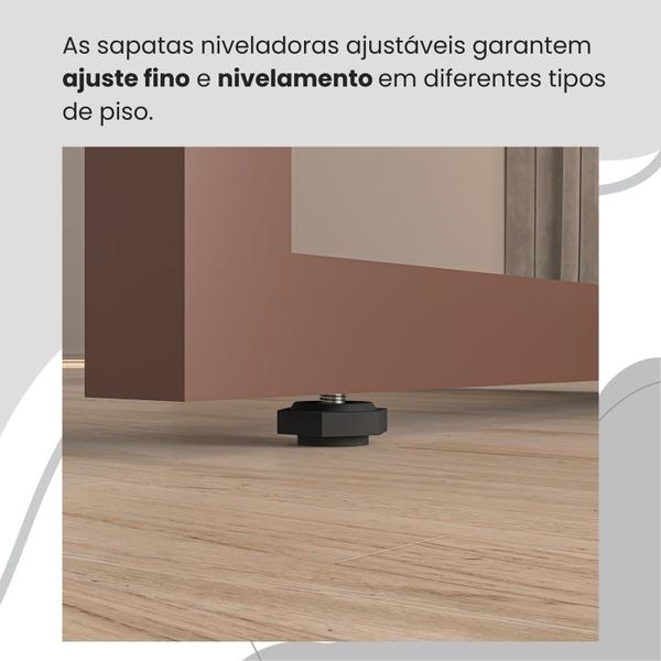 Imagem de Conjunto Sala de Jantar Mesa 160x90cm Base Lunna Tampo Mdf com Vidro Malibu Preto liso / Marrom