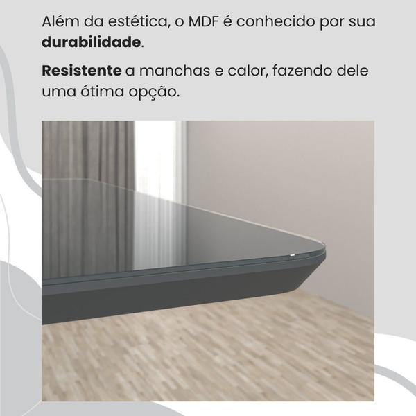 Imagem de Conjunto Sala de Jantar Mesa 160x90cm Base Lunna Tampo Mdf Laca com Vidro Malibu Preto/Marrom