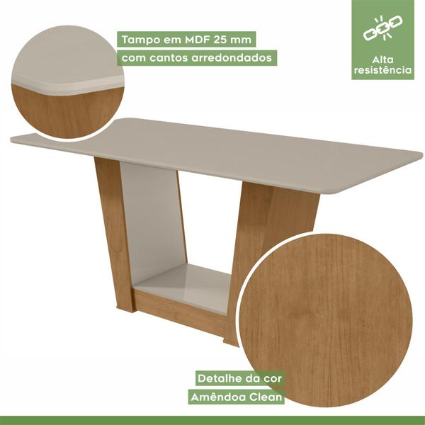 Imagem de Conjunto Sala de Jantar Mesa 170x90cm Tampo MDF com 6 Cadeiras Apogeu