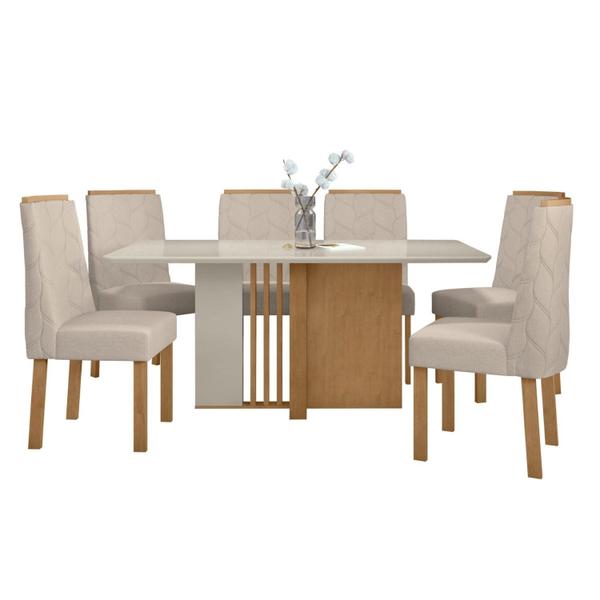 Imagem de Conjunto Sala de Jantar Mesa 170x90cm Tampo MDF com 6 Cadeiras Astrid