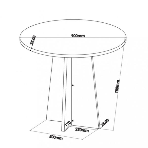 Imagem de Conjunto Sala de Jantar Mesa 90cm Celeste 4 Cadeiras Iza Viero