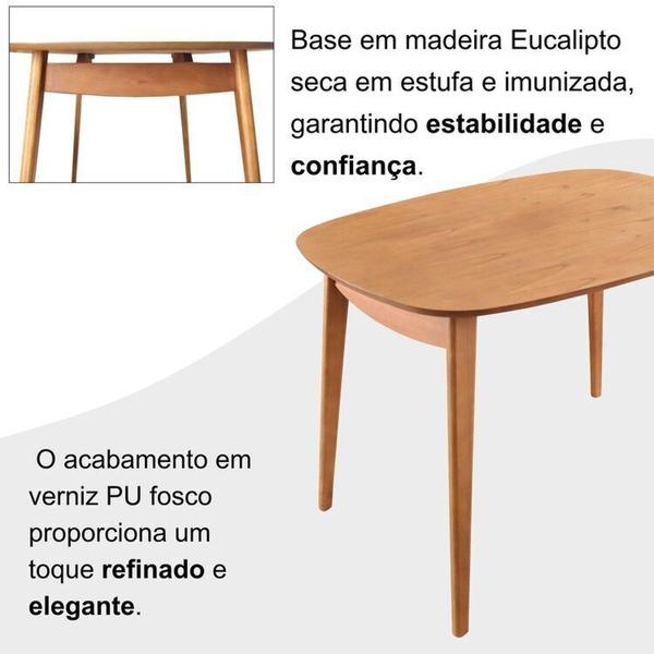 Imagem de Conjunto Sala de Jantar Mesa Ceci com 4 Cadeiras Eames Espresso Móveis Natural/Branco