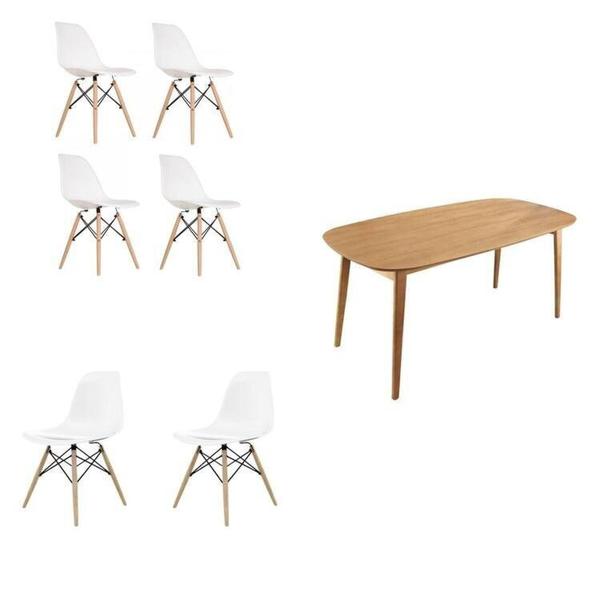 Imagem de Conjunto Sala de Jantar Mesa Ceci com 6 Cadeiras Eames Espresso Móveis