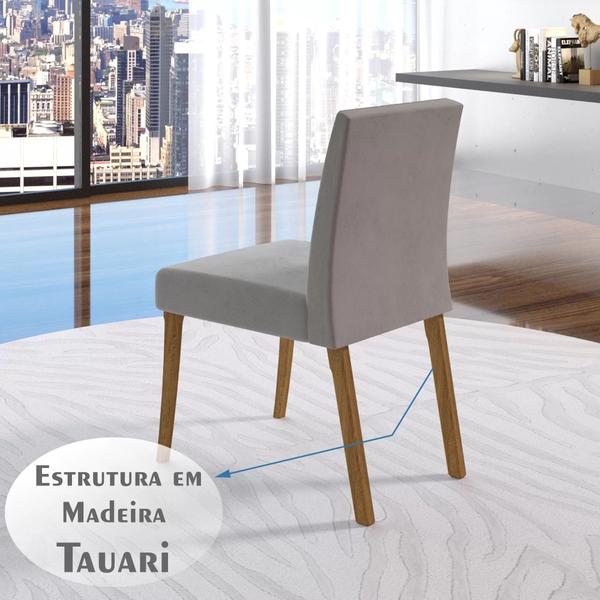 Imagem de Conjunto Sala de Jantar Mesa com Vidro e 4 Cadeiras Cristal Tradição Móveis