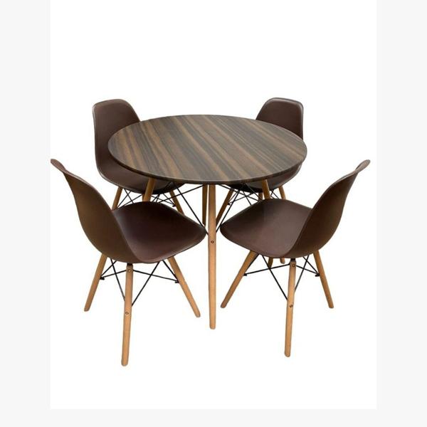 Imagem de Conjunto Sala de Jantar Mesa Eames Dsw Redonda 70cm com 4 Cadeiras Eames Dsw