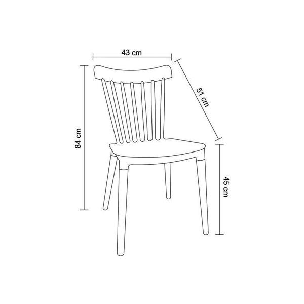 Imagem de Conjunto Sala de Jantar Mesa Eiffel 120cm Tampo MDF com 4 Cadeiras Janaína Rivatti