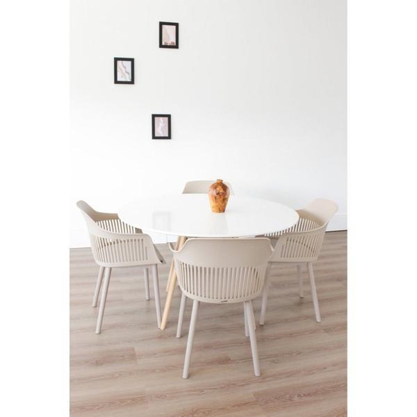 Imagem de Conjunto Sala de Jantar Mesa Eiffel 120cm Tampo MDF com 4 Cadeiras Marcela Rivatti