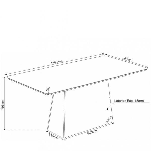 Imagem de Conjunto Sala de Jantar Mesa Guaruja 6 Cadeiras Cristal Viero