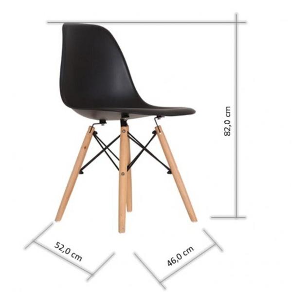 Imagem de Conjunto Sala de Jantar Mesa Madeira Maciça com 6 Cadeiras Eames Espresso Móveis Cinamomo/Branco