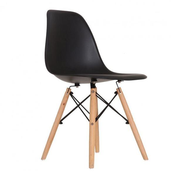 Imagem de Conjunto Sala de Jantar Mesa Madeira Maciça com 6 Cadeiras Eames Espresso Móveis Preto/Marrom