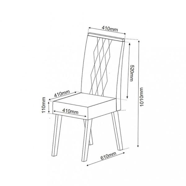 Imagem de Conjunto Sala de Jantar Mesa Merlot 6 Cadeiras Cristal Viero