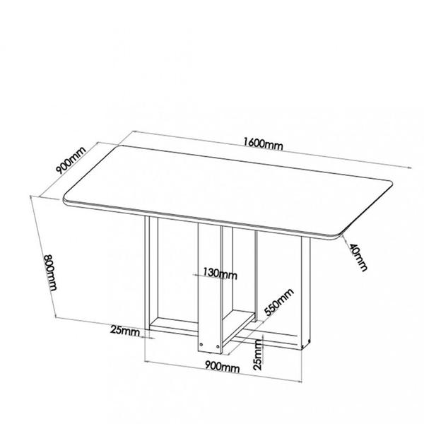 Imagem de Conjunto Sala de Jantar Mesa Merlot 6 Cadeiras Cristal Viero