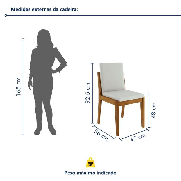 Imagem de Conjunto Sala de Jantar Mesa Monalisa com 4 Cadeiras Lady