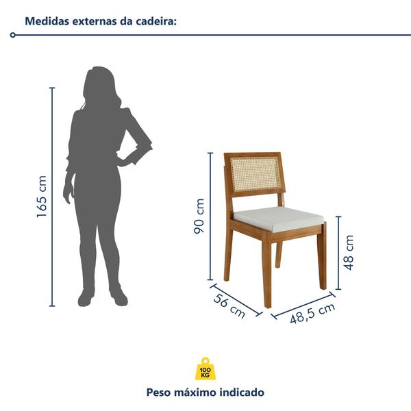 Imagem de Conjunto Sala de Jantar Mesa Monalisa com 4 Cadeiras Rainha