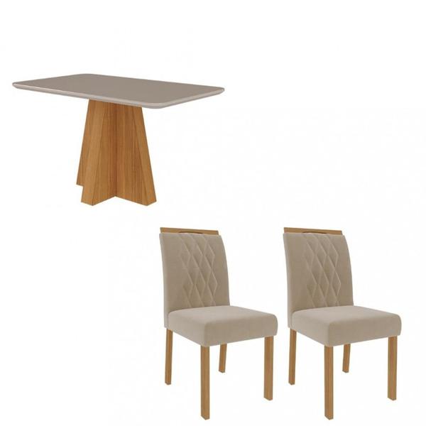 Imagem de Conjunto Sala de Jantar Mesa Patricia 130cm 4 cadeiras Clarice Cimol