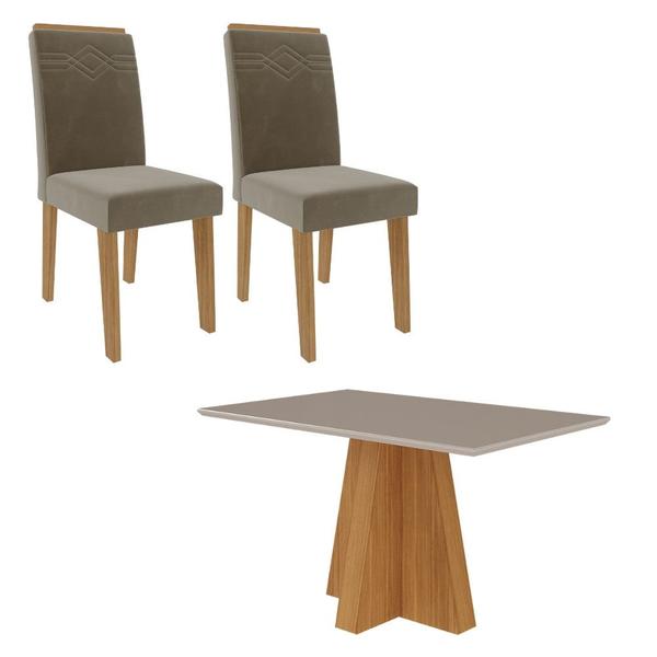 Imagem de Conjunto Sala de Jantar Mesa Patricia 130cm 4 Cadeiras Tais II Cimol