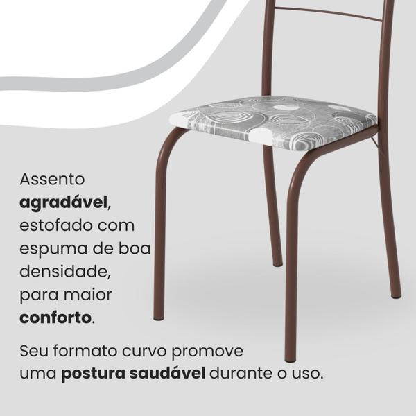 Imagem de Conjunto Sala de Jantar Mesa Quadrada 70x70cm Tampo Madeira Mdp 4 Cadeiras Rio