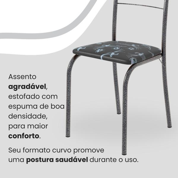 Imagem de Conjunto Sala de Jantar Mesa Quadrada 70x70cm Tampo Madeira Mdp 4 Cadeiras Rio