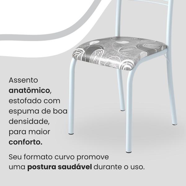 Imagem de Conjunto Sala de Jantar Mesa Quadrada 70x70cm Tampo Mdp Off White 4 Cadeiras Paraty