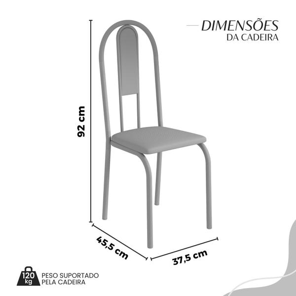 Imagem de Conjunto Sala de Jantar Mesa Quadrada 75x75cm Tampo Granito Ocre 4 Cadeiras Linda Yescasa Marrom