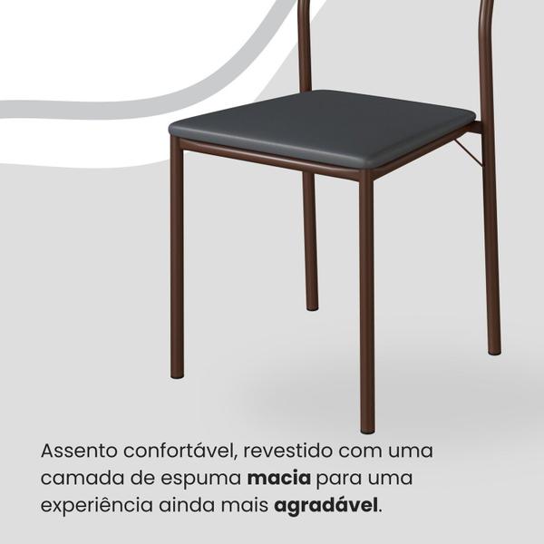 Imagem de Conjunto Sala de Jantar Mesa Redonda 100cm Base Omega Tampo Mdf Laca com Vidro Florença