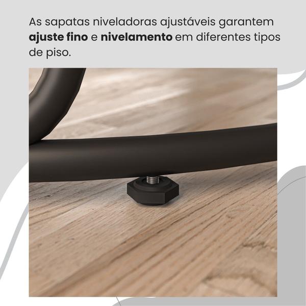 Imagem de Conjunto Sala de Jantar Mesa Redonda 100cm Base Omega Tampo Mdf Laca com Vidro Florença Preto