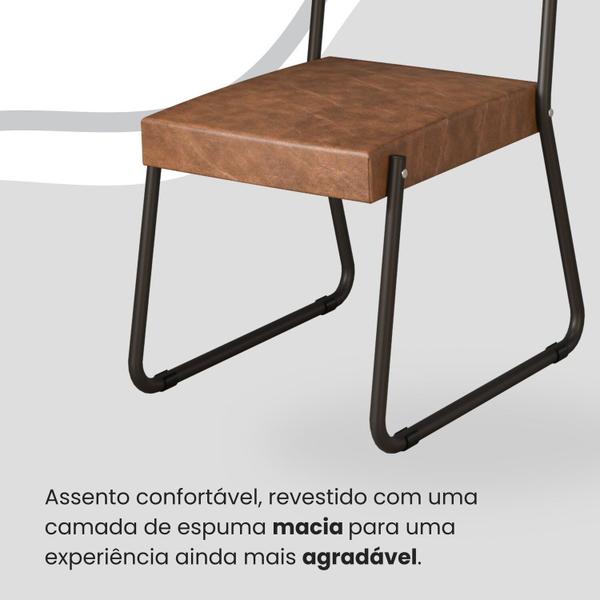 Imagem de Conjunto Sala de Jantar Mesa Redonda 100cm Base Omega Tampo Mdf Laca com Vidro Napoli Preto/Marrom