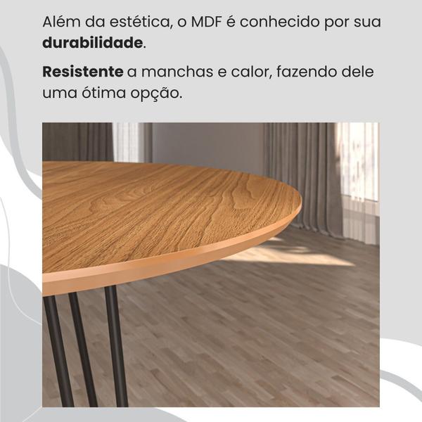 Imagem de Conjunto Sala de Jantar Mesa Redonda 100cm Base Omega Tampo Mdf Napoli