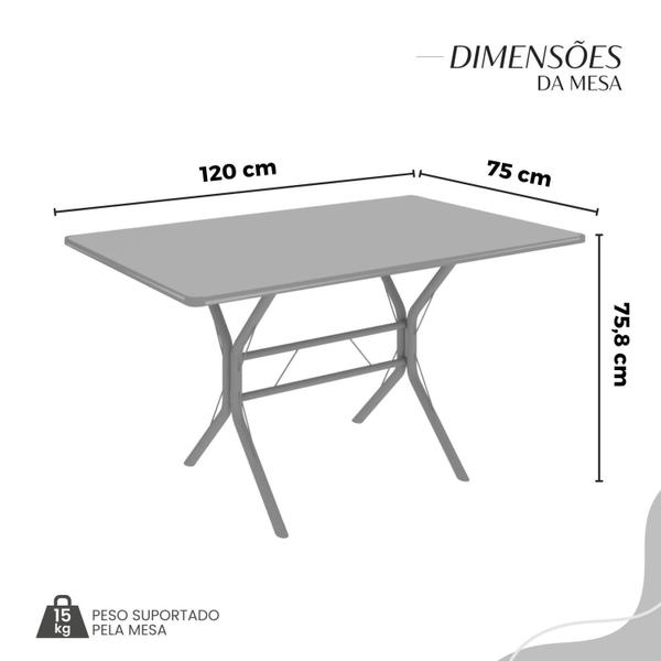 Imagem de Conjunto Sala de Jantar Mesa Retangular 120x75cm Tampo Granito Topázio 4 Cadeiras Paraty