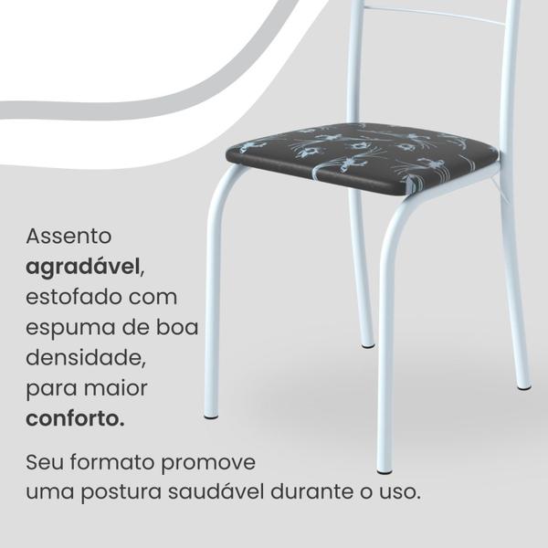 Imagem de Conjunto Sala de Jantar Mesa Retangular 120x75cm Tampo Madeira Mdp Indiana 4 Cadeiras Rio