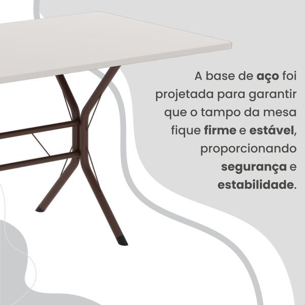 Imagem de Conjunto Sala de Jantar Mesa Retangular 120x75cm Tampo Madeira Mdp Off White 4 Cadeiras Paraty