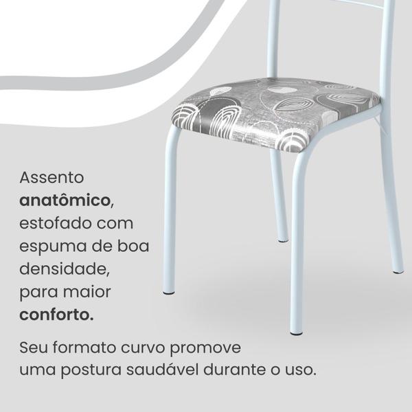 Imagem de Conjunto Sala de Jantar Mesa Retangular 120x75cm Tampo Madeira Mdp Off White 4 Cadeiras Paraty