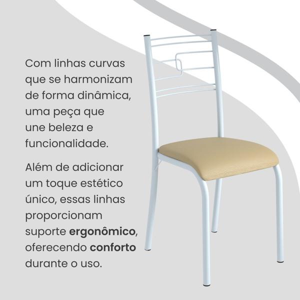 Imagem de Conjunto Sala de Jantar Mesa Retangular 120x75cm Tampo Madeira Mdp Off White 4 Cadeiras Paraty