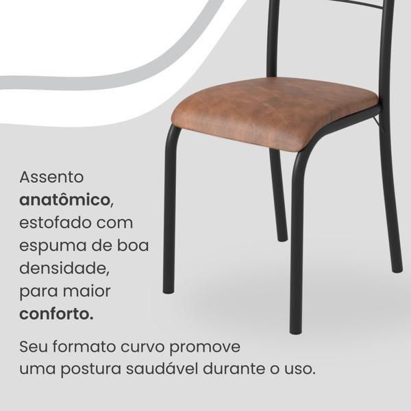 Imagem de Conjunto Sala de Jantar Mesa Retangular 120x75cm Tampo Pedra Ardósia Indiana 4 Cadeiras Paraty