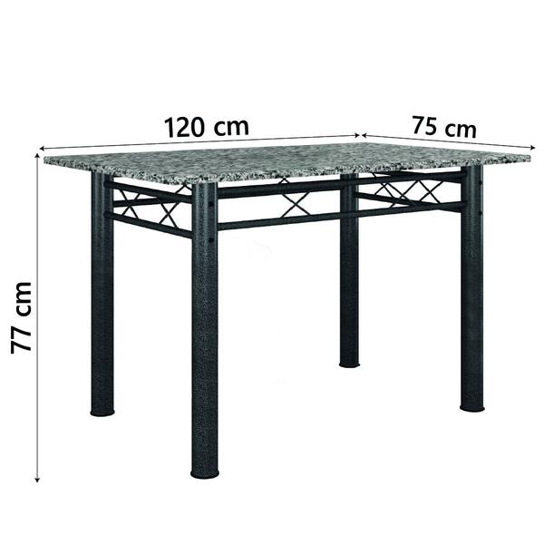 Imagem de Conjunto Sala De Jantar Mesa Sara Com 4 Cadeiras Diva 1,20m Granito Preto Craquelado/Folha Artefamol