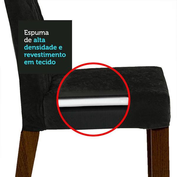 Imagem de Conjunto Sala de Jantar Mesa Tampo de Madeira 4 Cadeiras Rustic/Preto/Oxford Ashley Madesa