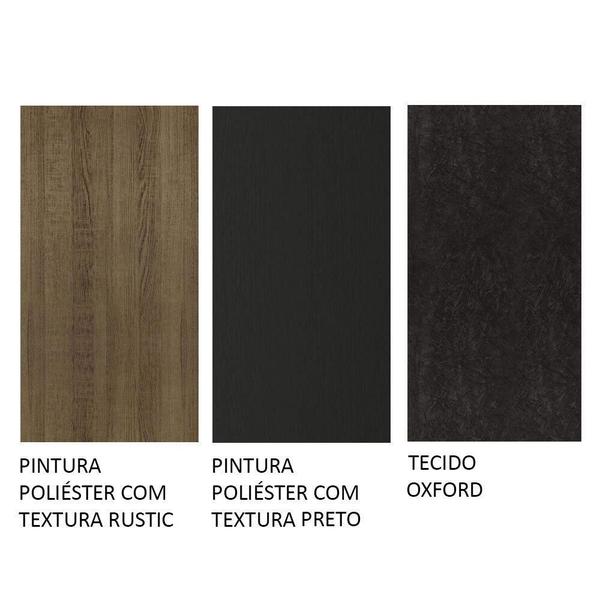 Imagem de Conjunto Sala de Jantar Mesa Tampo de Madeira com 4 Cadeiras Rustic/Preto/Oxford Flavia Madesa