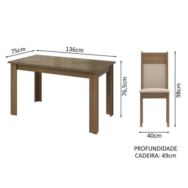 Imagem de Conjunto Sala de Jantar Mesa Tampo de Vidro 4 Cadeiras Eloá Madesa