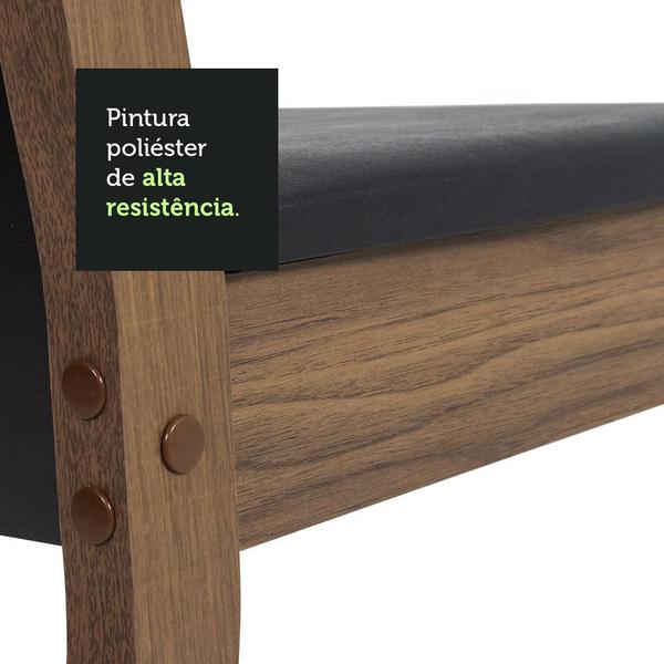 Imagem de Conjunto Sala de Jantar Mesa Tampo de Vidro 4 Cadeiras Rustic/Preto Eloá Madesa