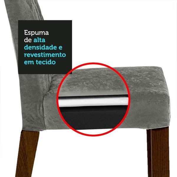 Imagem de Conjunto Sala de Jantar Mesa Tampo de Vidro 4 Cadeiras Rustic/Preto/Silver Marilia Madesa