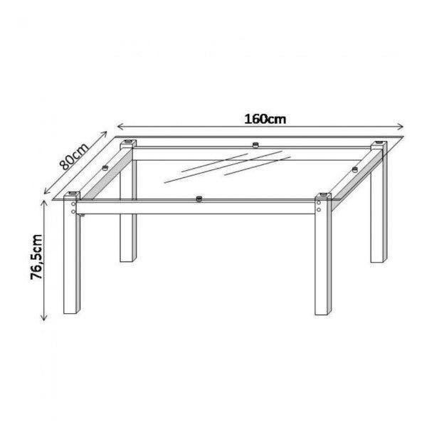 Imagem de Conjunto Sala de Jantar Mesa Tampo de Vidro 80cmx160cm 6 Cadeiras Ivete Espresso Móveis