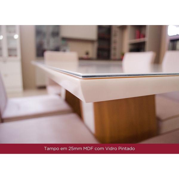 Imagem de Conjunto Sala de Jantar Mesa Tampo de Vidro/MDF 4 Cadeiras Diana Espresso Móveis