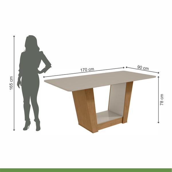 Imagem de Conjunto Sala de Jantar Mesa Tampo de Vidro/MDF 6 Cadeiras Apogeu