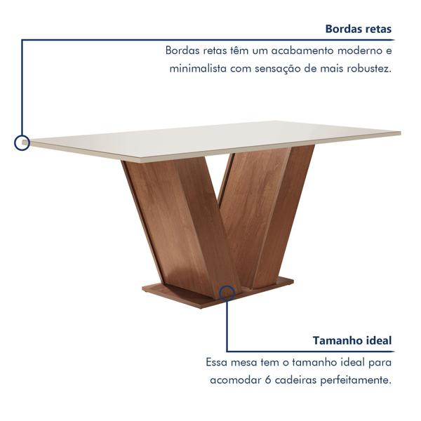 Imagem de Conjunto Sala de Jantar Mesa Tampo MDF 6 Cadeiras Espanha Yescasa