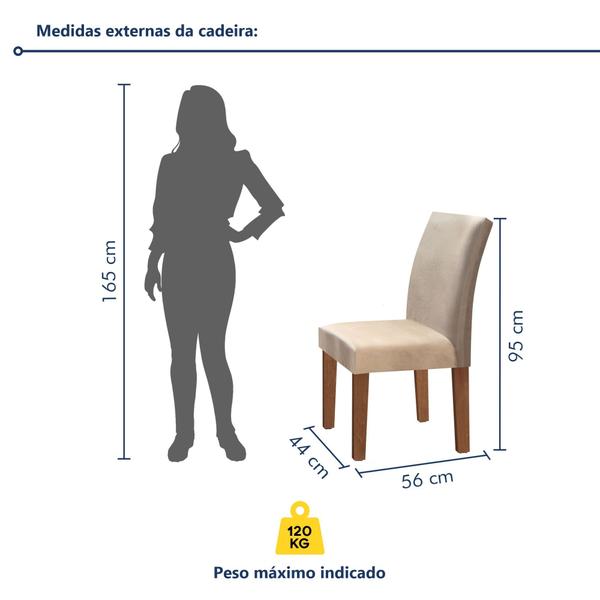 Imagem de Conjunto Sala de Jantar Mesa Tampo MDF 6 Cadeiras Espanha Yescasa