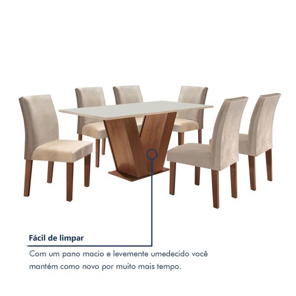 Imagem de Conjunto Sala de Jantar Mesa Tampo MDF 6 Cadeiras Espanha Yescasa