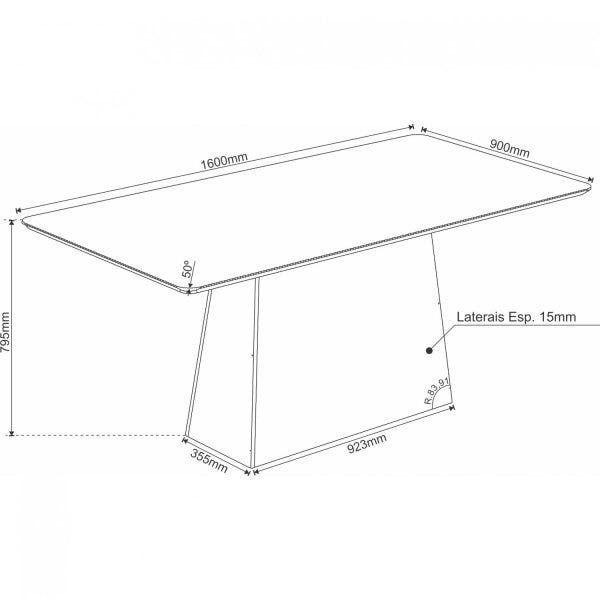 Imagem de Conjunto Sala de Jantar Mesa Tampo Vidro Masha e 6 Cadeiras Kiara Viero Móveis