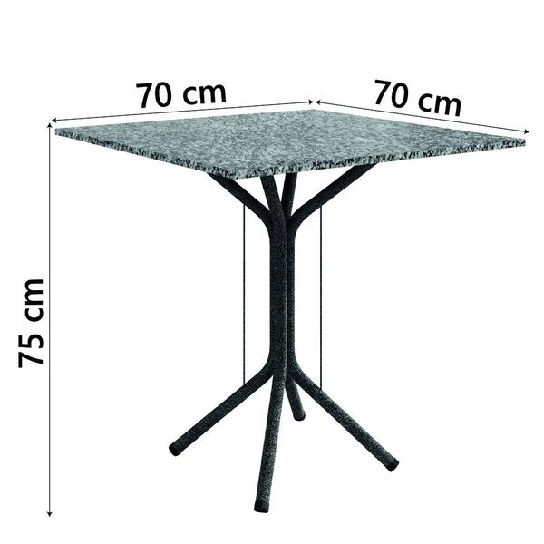 Imagem de Conjunto Sala De Jantar Mesa Thais Com 4 Cadeiras Diva 0,70m Granito Preto Craquelado/Folha Artefamol