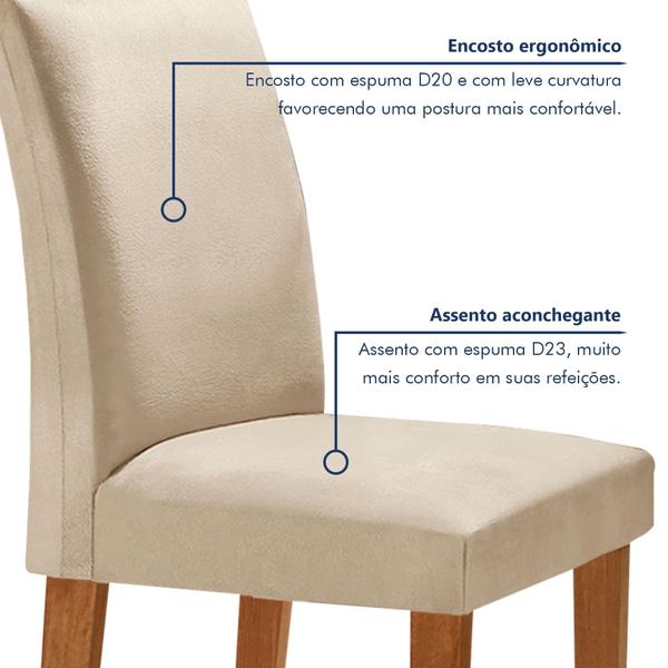 Imagem de Conjunto Sala De Jantar Nápoles Tampo Vidro/MDF com 6 Cadeiras Luísa Smart Plus